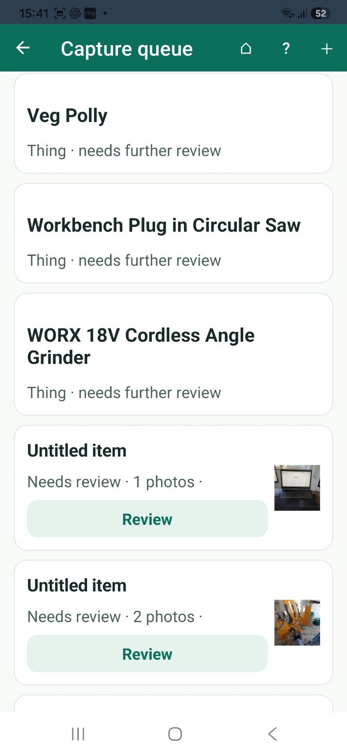 ThingzSafe android review queue screen